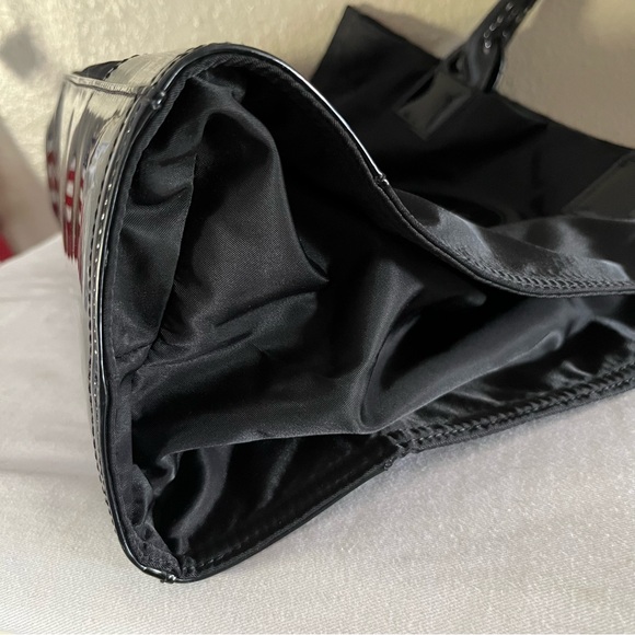 Tory Burch Ella Patent Nylon Tote Large In Black - Picture 11 of 17